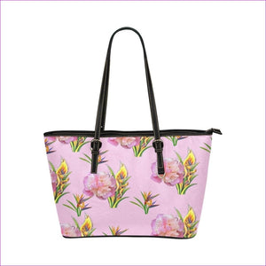 One Size Delightful pink/black Leather Tote Bag (Model 1651) (Big) - Delightful Tote Bag - 2 options - Tote bags at TFC&H Co.