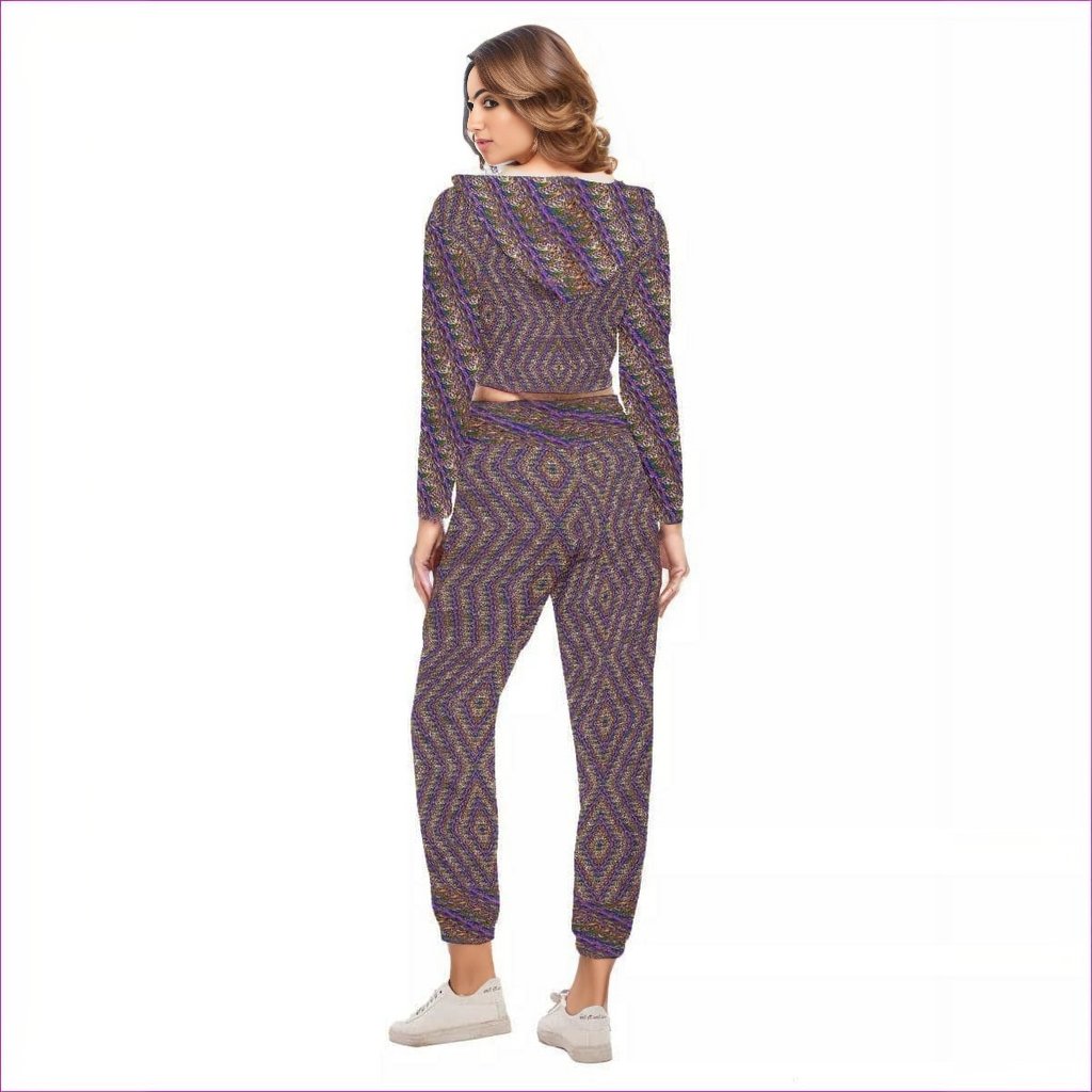 Derma Womens Crop Hoodie Sports Set - women's top & pants set at TFC&H Co.