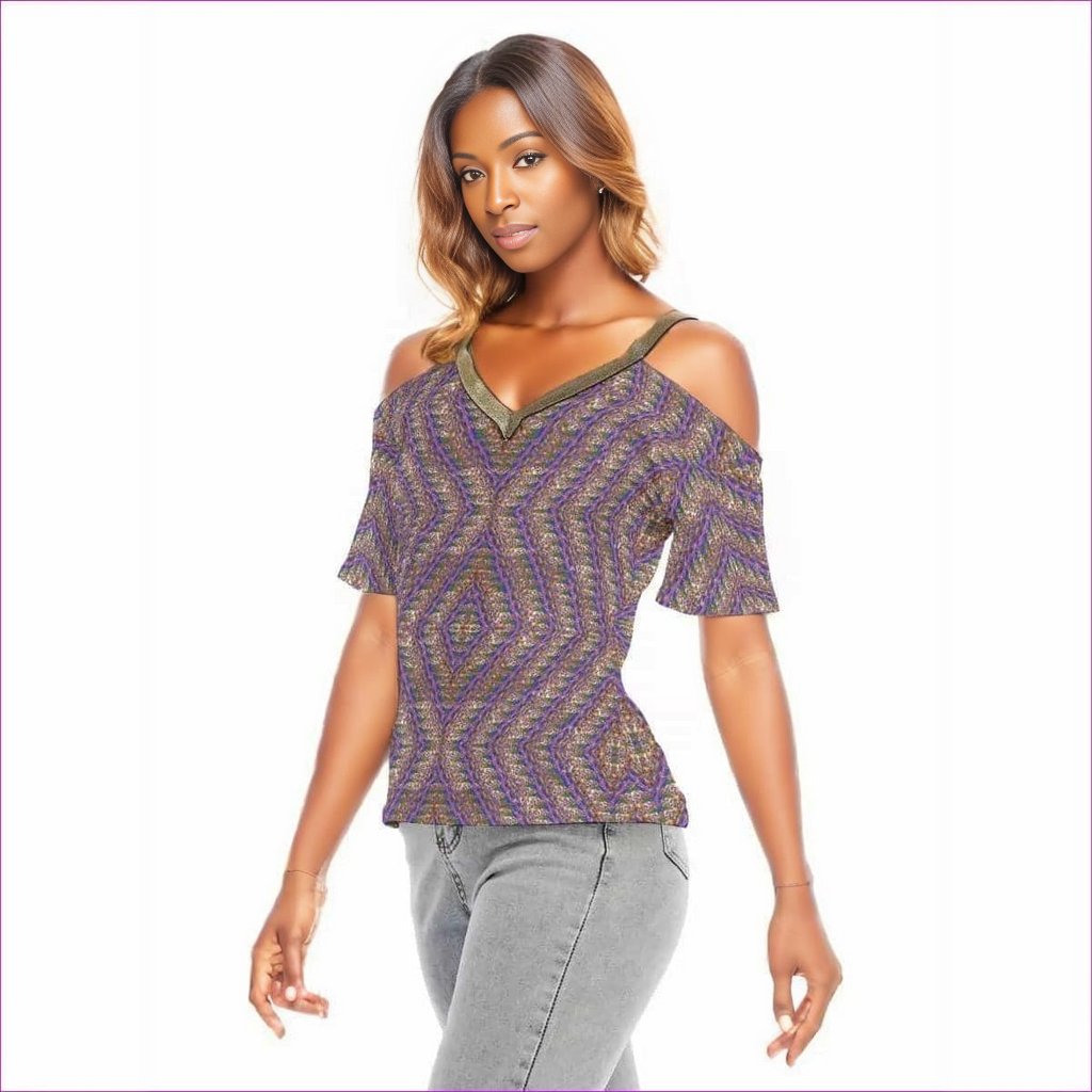 Derma Womens Off-Shoulder Sparkle Band Top - women's top at TFC&H Co.