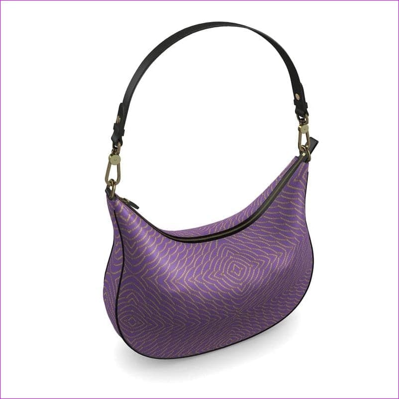 - Diamond Chained Luxury Leather Curve Hobo Bag - handbag at TFC&H Co.