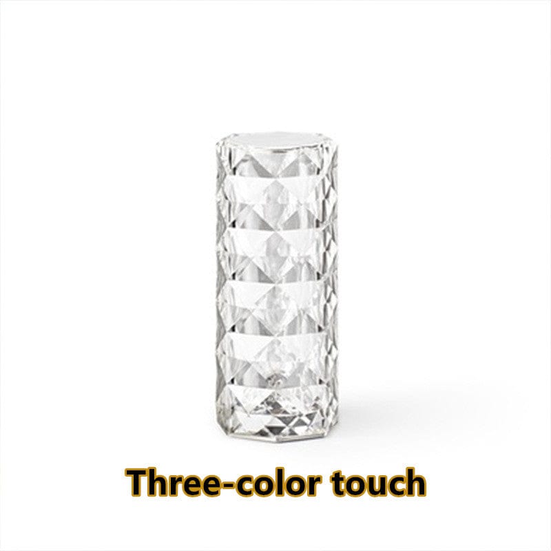 White 3colors USB - Diamond Crystal Rose Projector Touch Lamp - lamp at TFC&H Co.