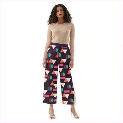 Multi-colored S - Disco Womens Side Slit Cropped Pants - womens pants at TFC&H Co.