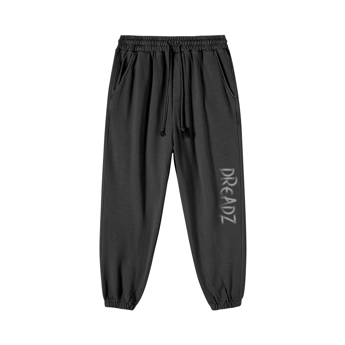 Black - Dreadz 420GSM Unisex Super Heavyweight Washed Baggy Sweatpants - unisex sweatpants at TFC&H Co.