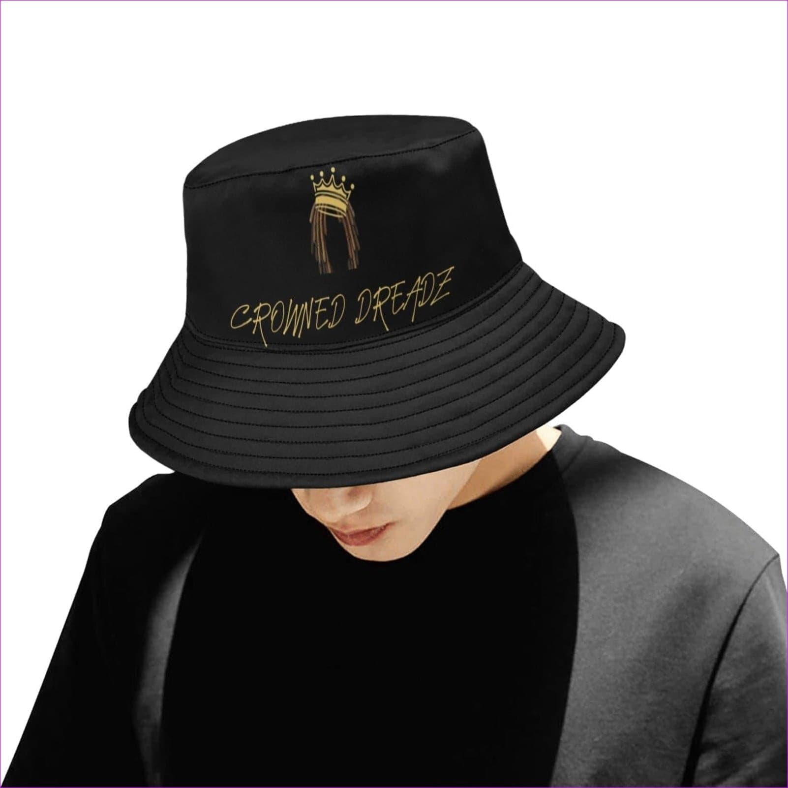 One Size Crowned Dreadz Unisex Summer Single-Layer Bucket Hat Dreadz Snapback & Bucket Hat - hat at TFC&H Co.