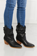 BLACK - MMShoes Better in Texas Scrunch Cowboy Boots in Black - Ships from The US - womens boots at TFC&H Co.