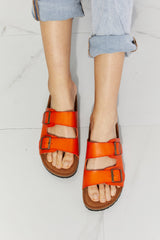 ORANGE - MMShoes Feeling Alive Double Banded Slide Sandals in Orange - Ships from The US - womens slides at TFC&H Co.