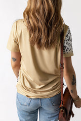 KHAKI Easter Leopard Graphic Tee Shirt - women's t-shirt at TFC&H Co.