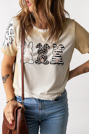 Easter Leopard Rabbit Graphic T-Shirt - women's t-shirt at TFC&H Co.