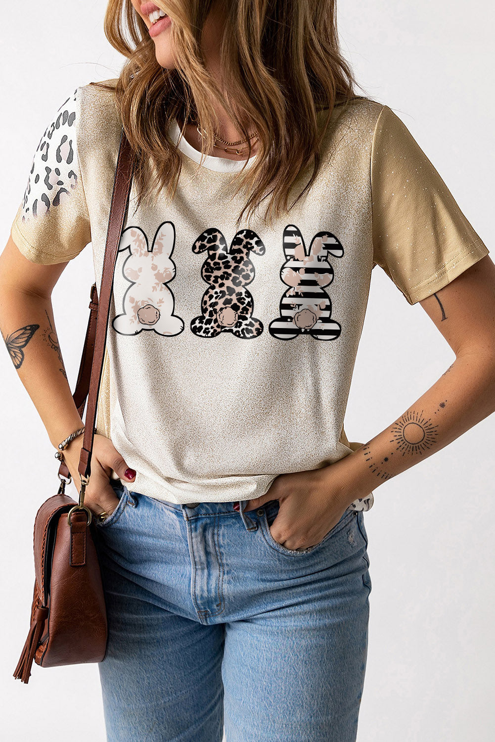 Easter Leopard Rabbit Graphic T-Shirt - women's t-shirt at TFC&H Co.