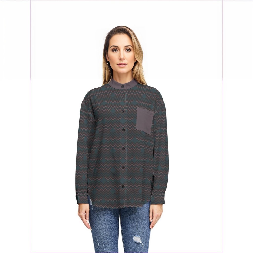 - Easy Days Dark Long Sleeve Button Up Casual Shirt Top - womens blouse at TFC&H Co.