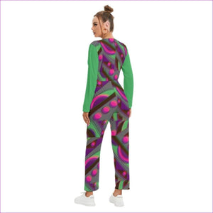 - Eccentric 2 Womens V-neck High Waist Jumpsuit - Green - womens jumpsuit at TFC&H Co.