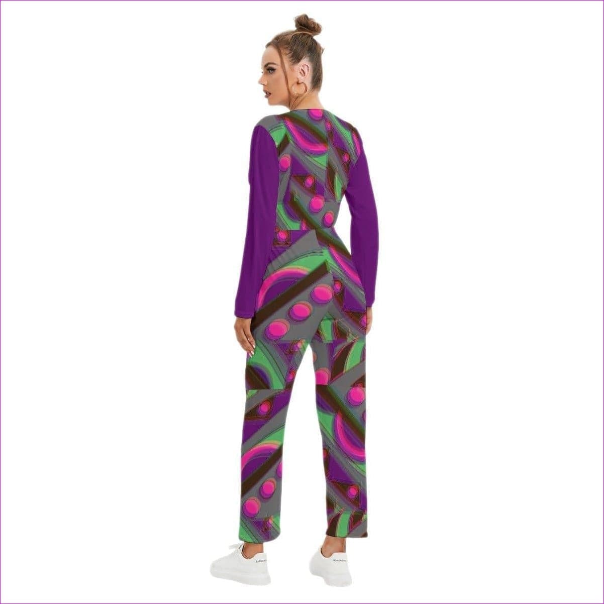 - Eccentric 2 Womens V-neck High Waist Jumpsuit - Purple - womens jumpsuit at TFC&H Co.