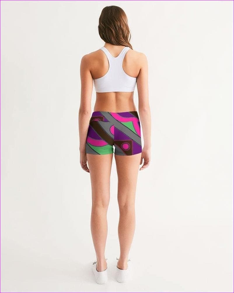 Eccentric Wear Womens Mid-Rise Yoga Shorts - women's shorts at TFC&H Co.