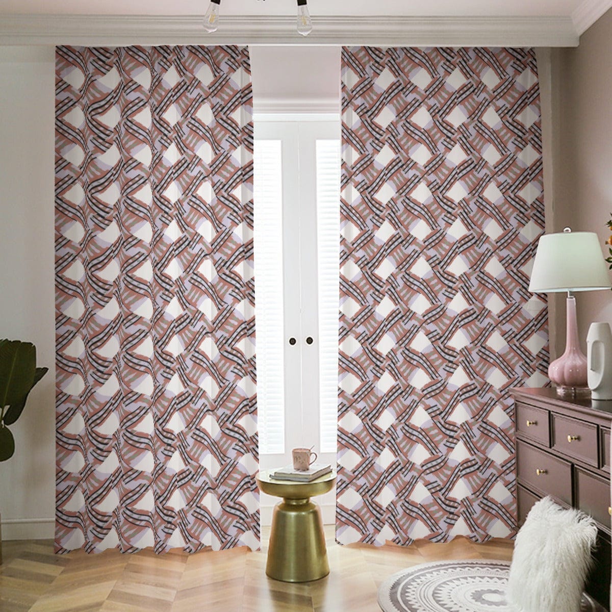 Blushing Beige Eclectic Home Blackout Curtains | 265(gsm) - blackout curtains at TFC&H Co.