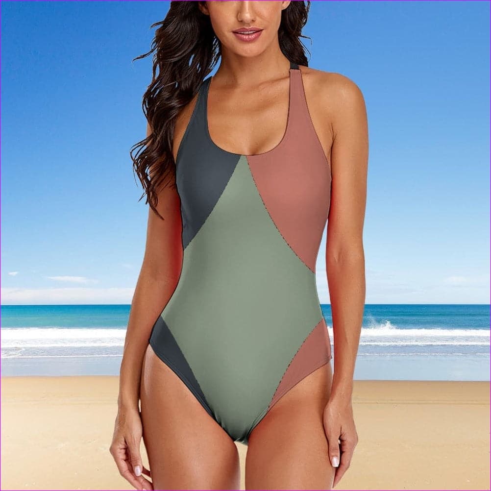 Multi-colored - Eclectic Ladies One Piece Swimsuit - womens one piece swimsuit at TFC&H Co.
