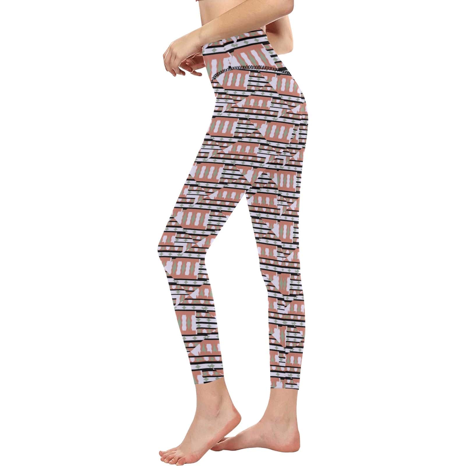 Eclectic Women's High-Waisted Leggings (Model L36) - Eclectic Women's High Waist Leggings - womens leggings at TFC&H Co.