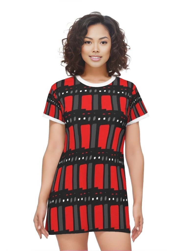- Edgy T-shirt Dress- Ships from The US - womens t-shirt dress at TFC&H Co.