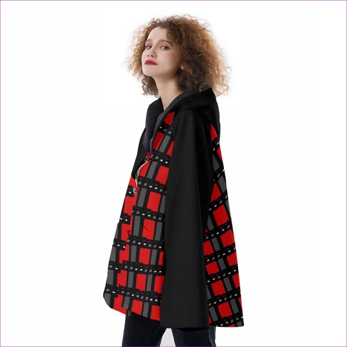 Edgy Womens Hooded Flared Coat - women's coat at TFC&H Co.