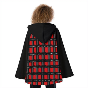 red - Edgy Womens Hooded Flared Coat - womens coat at TFC&H Co.