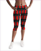 red/black - Edgy Womens Mid-Rise Capri - womens capri leggings at TFC&H Co.