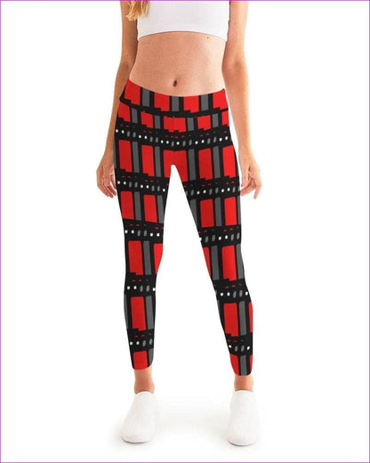 red/black Edgy Womens Yoga Pant - women's leggings at TFC&H Co.