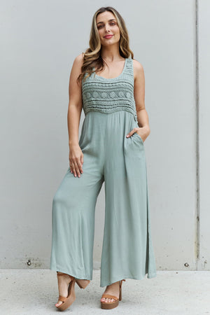 - HEYSON Watch Me Full Size Crochet Detail Jumpsuit - Ships from The USA - womens jumpsuit at TFC&H Co.