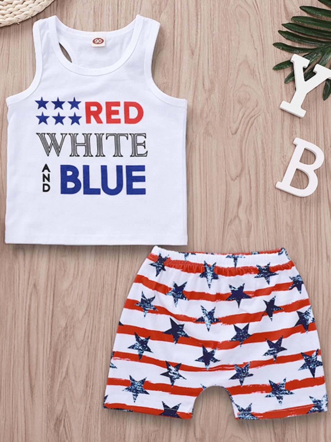 WHITE Kids Graphic Tank and US Flag Shorts Set - baby & toddler's short set at TFC&H Co.