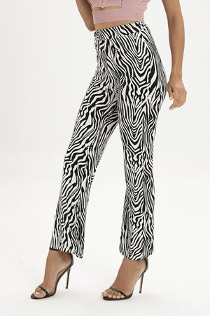 Zebra Print Straight Leg Pants - women's pants at TFC&H Co.