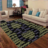 Black - Elegant Elephant Foldable Rectangular Floor Mat - Area Rugs at TFC&H Co.