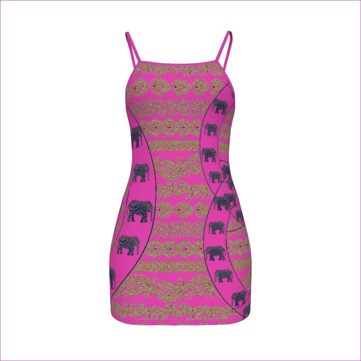 Pink Elegant Elephant Womens Pink Cami Dress Voluptuous (Plus Size) - women's dress at TFC&H Co.