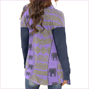 - Elegant Elephant Womens Purple Cardigan With Long Sleeve - womens cardigan at TFC&H Co.