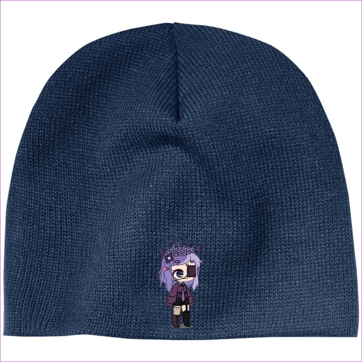 Acrylic Beanie Navy One Size - Embroidered Slouch Beanie - Beanie at TFC&H Co.