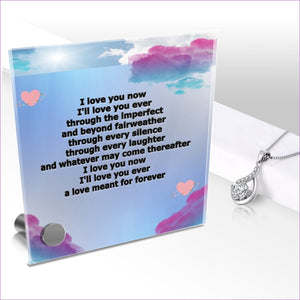 Lumen Glass Message With Love Drop Pendant - Ever Lumen Glass Stand & Necklace Set- Ships from The US - necklace at TFC&H Co.