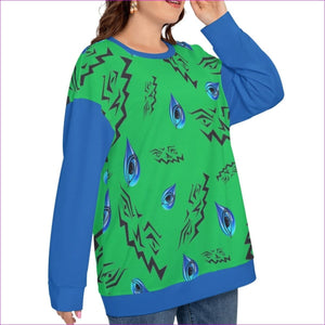 - Evil Eye Women’s O-neck Drop-shoulder Sweatshirt Voluptuous(+) Plus Size - womens sweatshirt at TFC&H Co.
