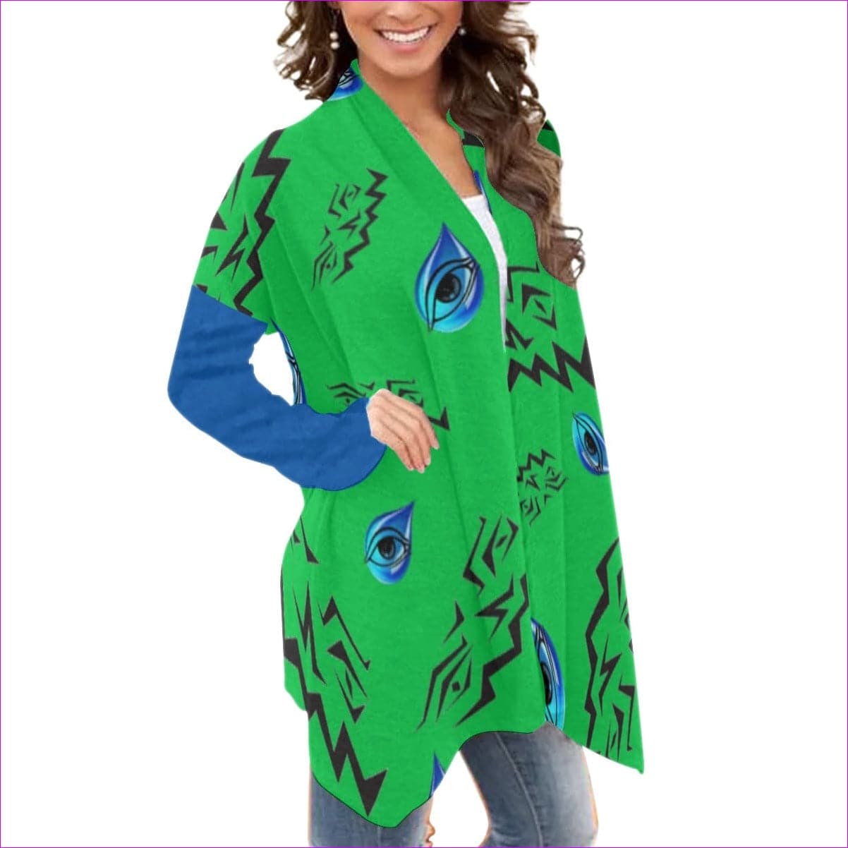 - Evil Eye Womens Cardigan With Long Sleeve - womens cardigan at TFC&H Co.