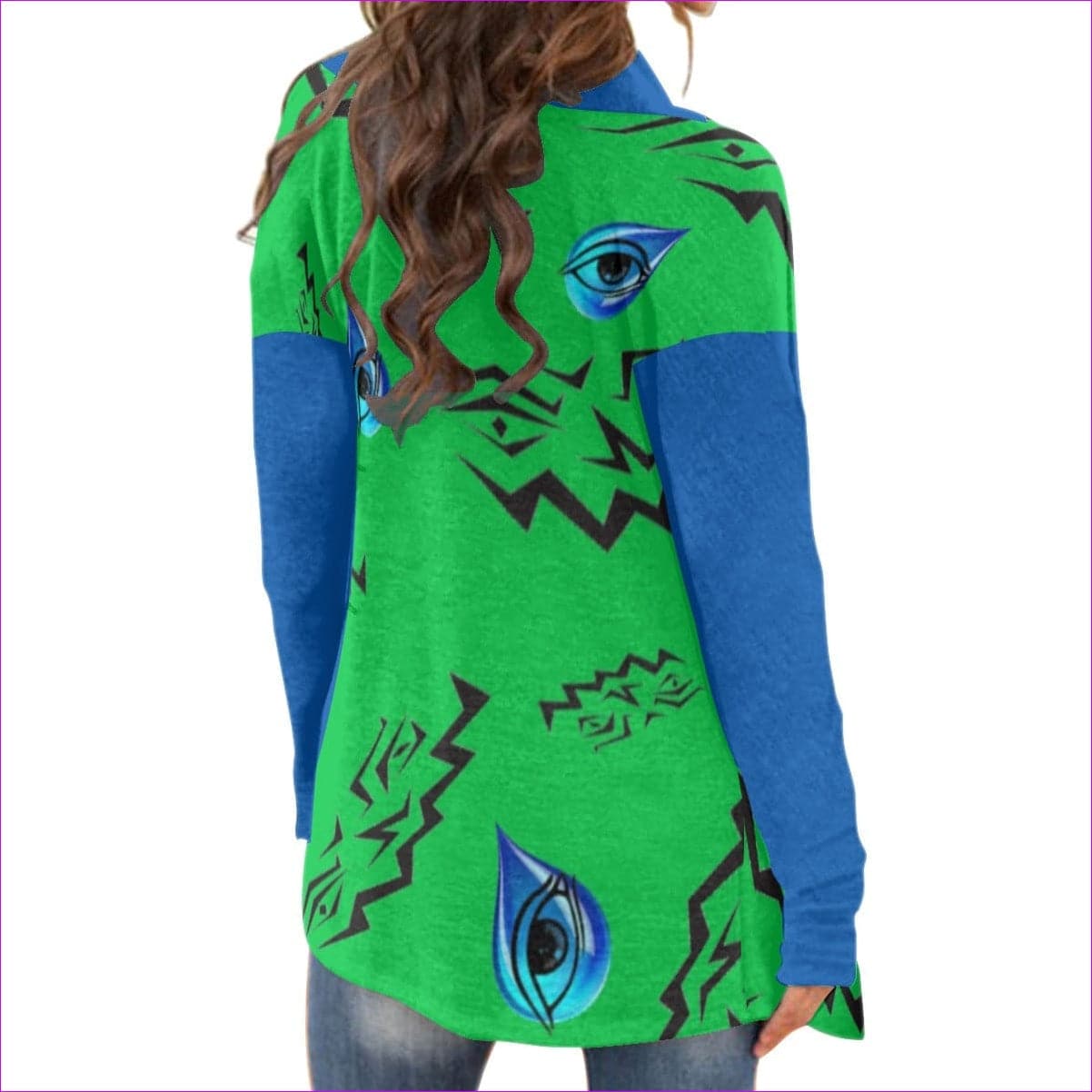Evil Eye Womens Cardigan With Long Sleeve - women's cardigan at TFC&H Co.