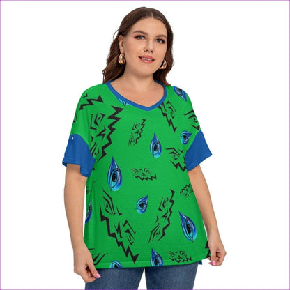 Evil Eye Womens Drop-Shoulder T-shirt With Sleeve Loops Voluptuous (+) Plus Size - women's t-shirt at TFC&H Co.