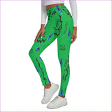 green - Evil Eye Womens Skinny Leggings With Plush Fleece - womens leggings at TFC&H Co.