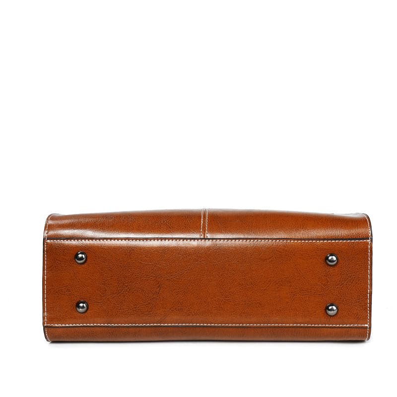 - Exaggerated Stitching Oil Wax Cowhide Leather handbag - handbag at TFC&H Co.