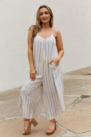 - HEYSON Full Size Multi Colored Striped Jumpsuit with Pockets - Ships from The USA - womens jumpsuit at TFC&H Co.