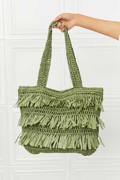 Fame The Last Straw Fringe Straw Tote Bag - Ships from The US - Tote bags at TFC&H Co.