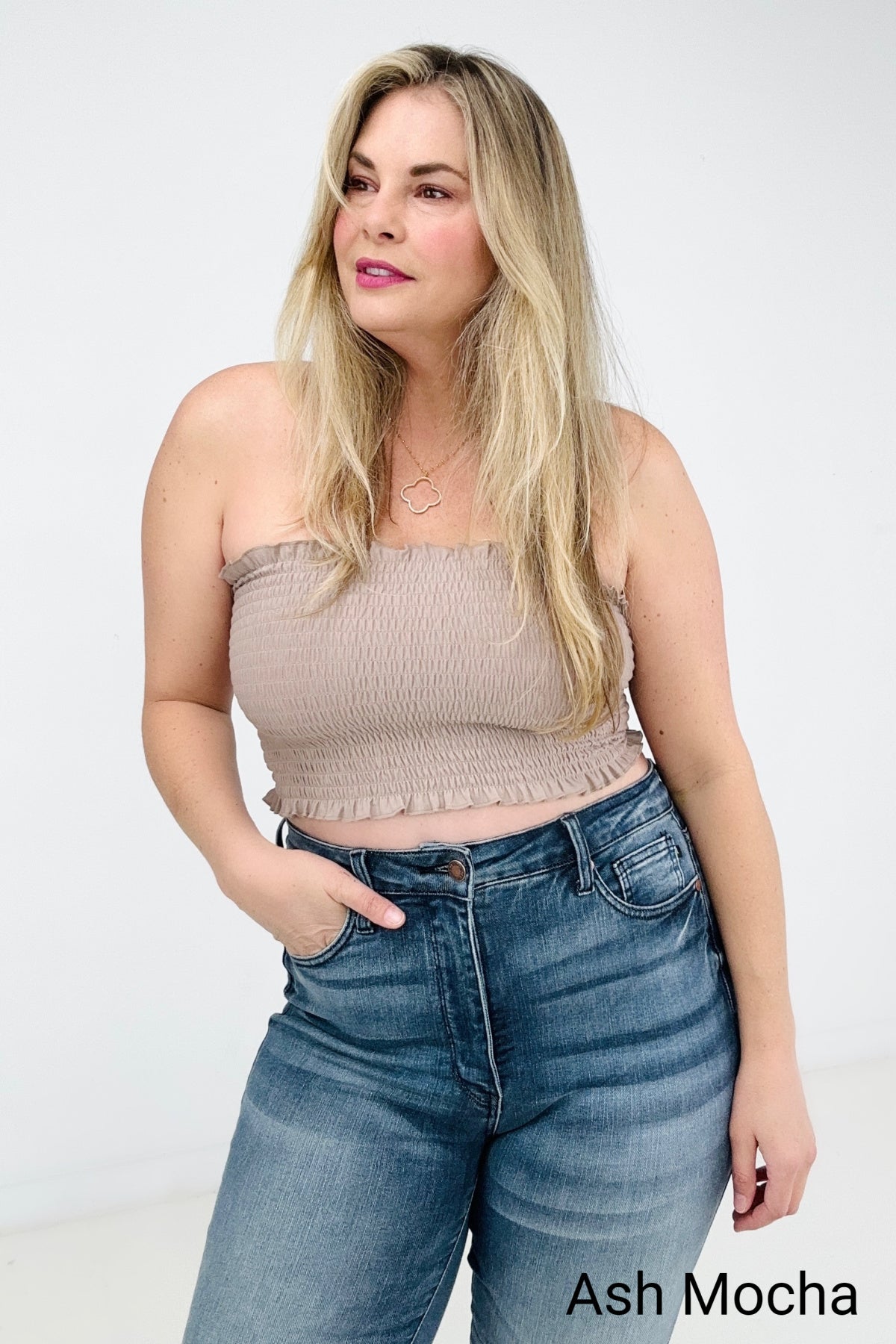 Zenana Smocked Tube Top - Ships from The US - women's tube top at TFC&H Co.