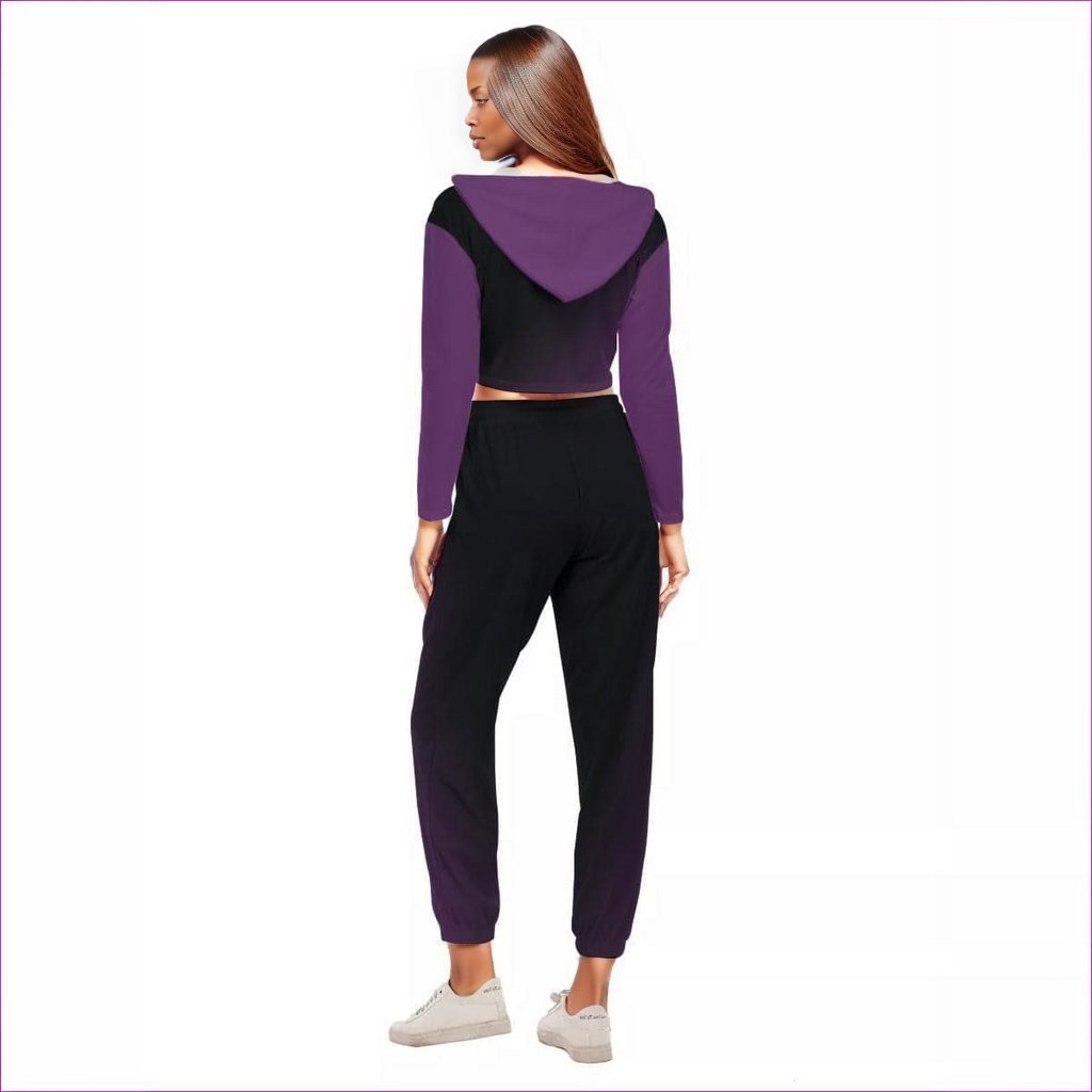 Fade Womens Crop Hoodie Sports Set - women's jogging set at TFC&H Co.