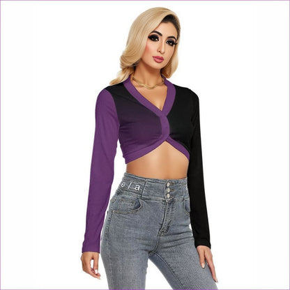 Fade Womens Crop Top With Button Closure - women's crop top at TFC&H Co.