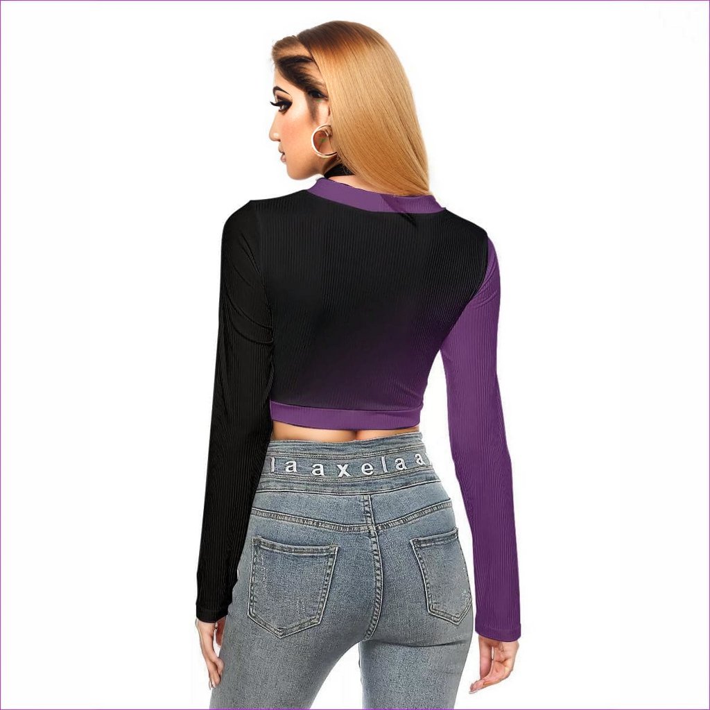 Fade Womens Crop Top With Button Closure - women's crop top at TFC&H Co.