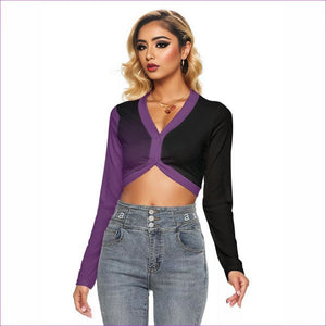 black - Fade Womens Crop Top With Button Closure - womens crop top at TFC&H Co.