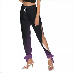 black - Fade Womens Side Seam Cutout Pants With Bottom Strap - womens pants at TFC&H Co.