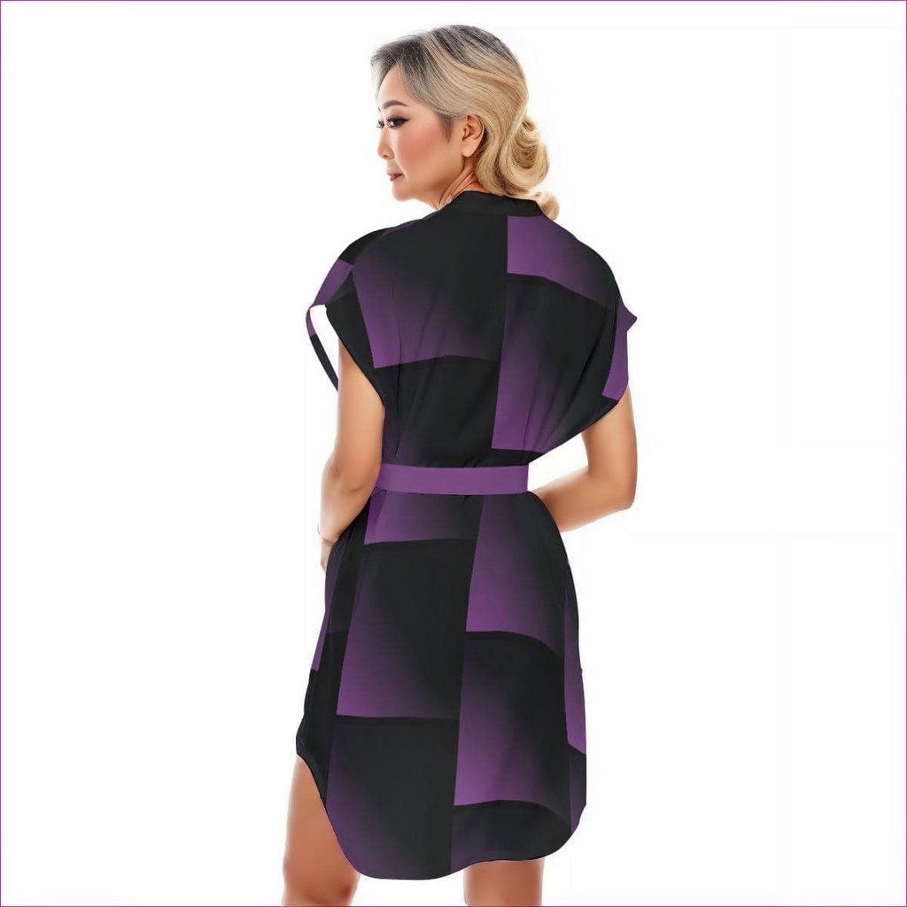 Fade Womens Stand-up Collar Casual Dress With Belt - women's dress at TFC&H Co.