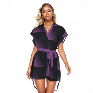 multi-colored - Fade Womens Stand-up Collar Casual Dress With Belt - womens dress at TFC&H Co.