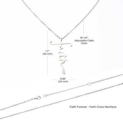Faith Forever -Ephesians 6:16 Faith Cross Necklace -Ships from The US - necklace at TFC&H Co.
